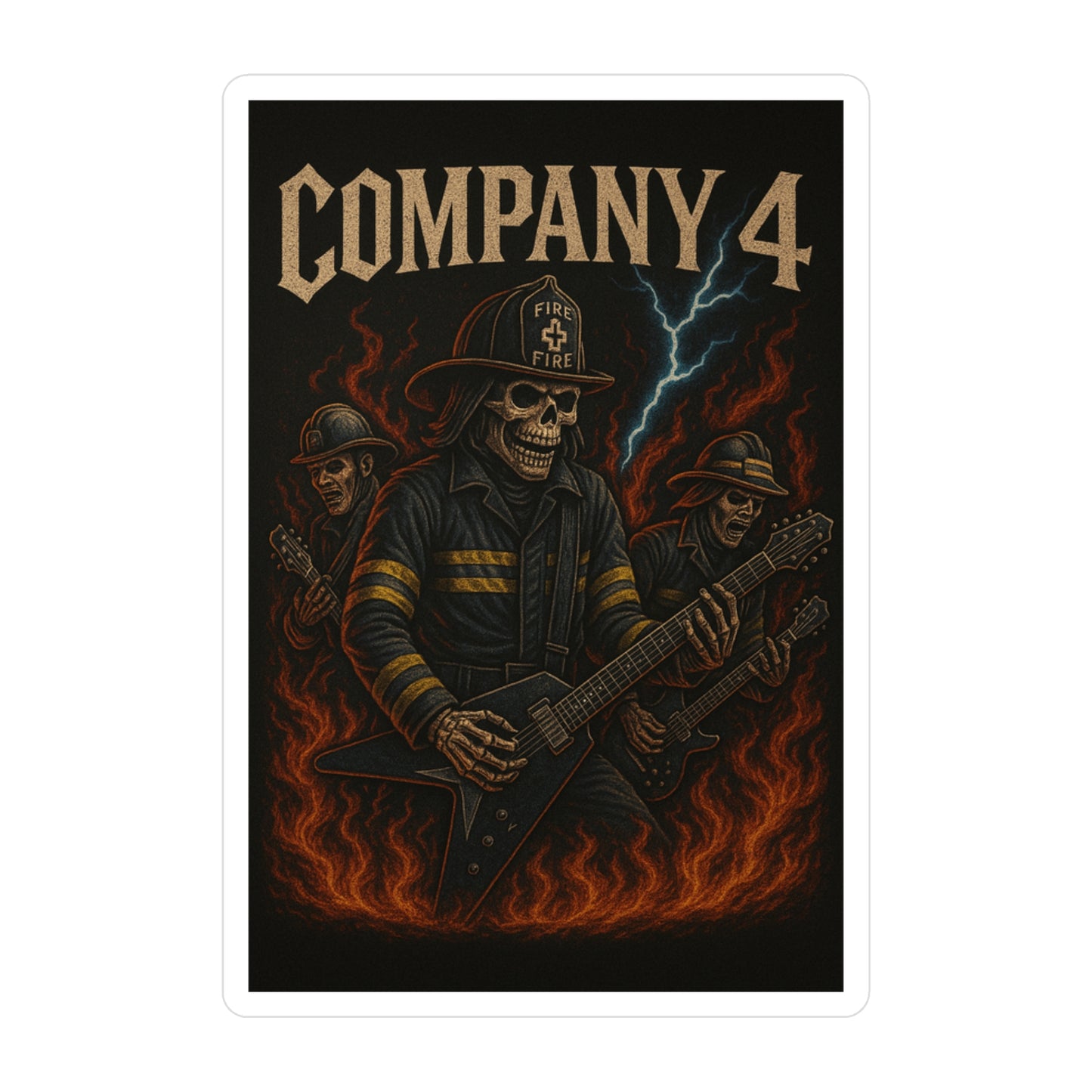 Vinyl Decal Stickers - Rad Metal Band Firefighter Designs